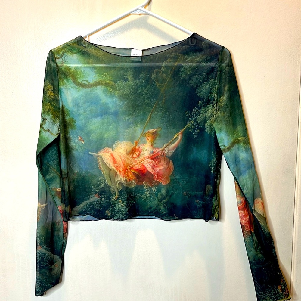Jean-Honoré Fragonard’s “The Swing” Mesh Crop top